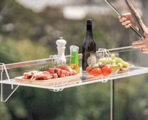 PLONKIT Table for a framed glass fence or balcony