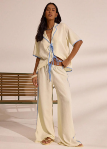 MUSERA Contrast Trim Oversized Co-ord Set