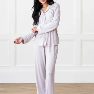 Stretch-Knit Long Sleeve Bamboo Pajama Set