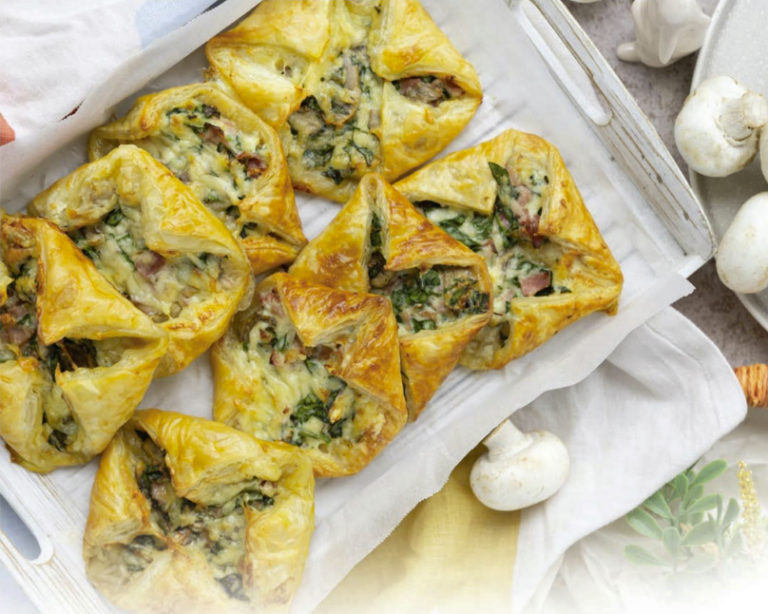 Mushroom, Spinach and Ham Pastries