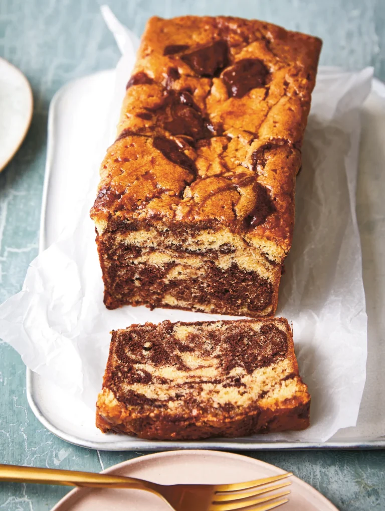 Comforting Glazed Marble Loaf Cake