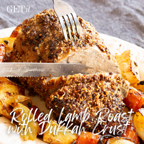 Rolled Lamb Roast with Dukkah Crust